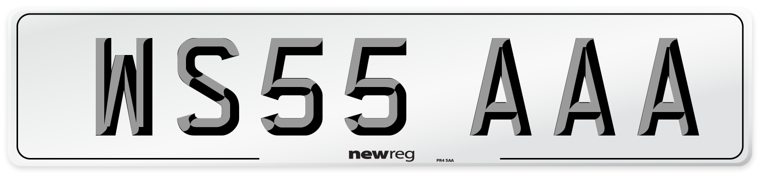 WS55 AAA Number Plate from New Reg